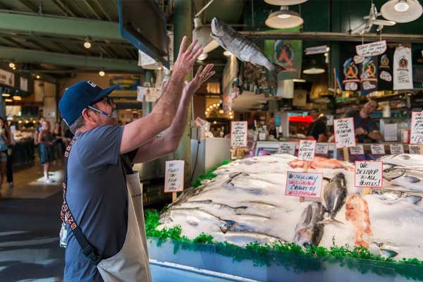 Pike Place Market bustling with visitors